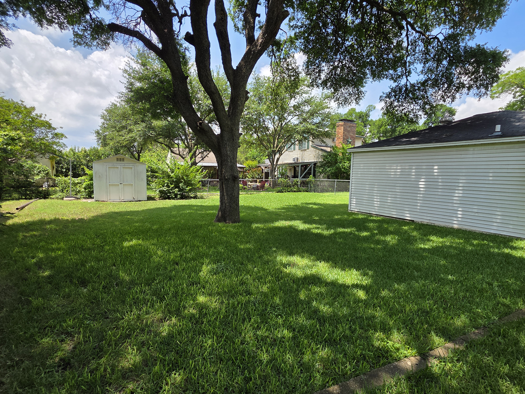 Large back yard at this Hemosa Dr home for sale
